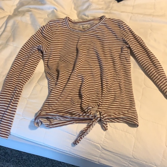 Madewell camel and cream striped top - Picture 2 of 3